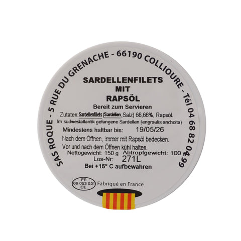 Sardellenfilets mit Rapsöl – Roque 100 g Abtropfgewicht
