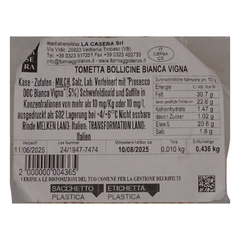 Weißwein-Tometta (Schaumwein), 400g
