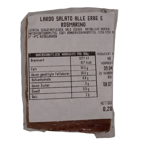 Lardo mit Rosmarin und Kräutern, ca. 300g