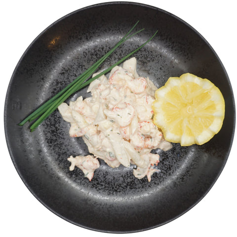 Spargel-Flusskrebssalat mit feinem Dressing 100g