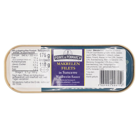 Makrelenfilets in Sancerre Weißwein-Sauce – Pointe de Penmarc’h 176 g