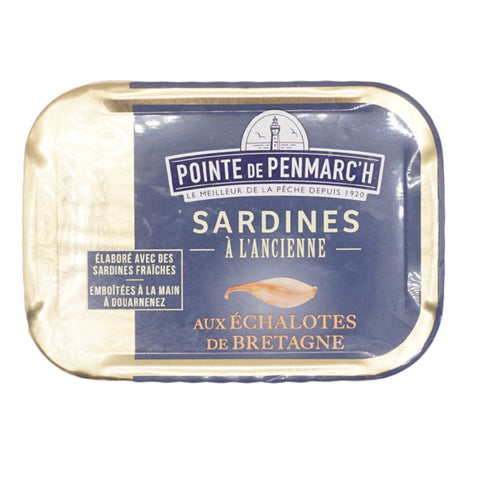 Sardinen mit Schalotten in nativem Olivenöl extra – Pointe de Penmarc’h 115 g