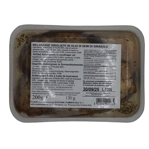 Gegrillte Auberginen in Sonnenblumenöl 200 g