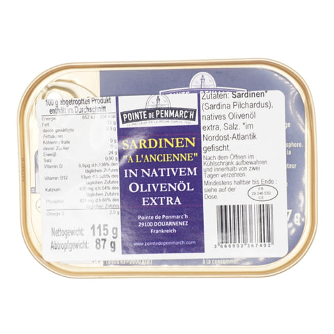 Pointe de Penmarc’h Sardinen à l’Ancienne in nativem Olivenöl extra 115g