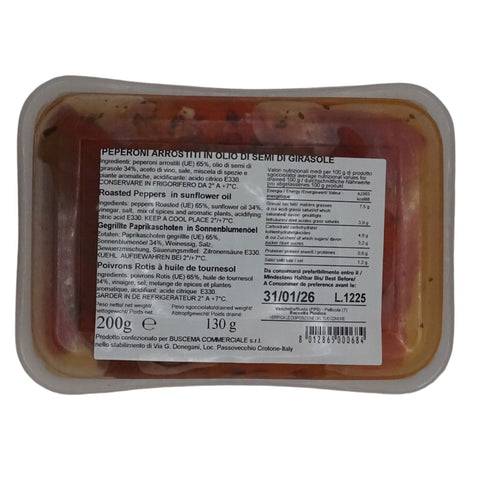 Gegrillte Paprika in Sonnenblumenöl 200 g