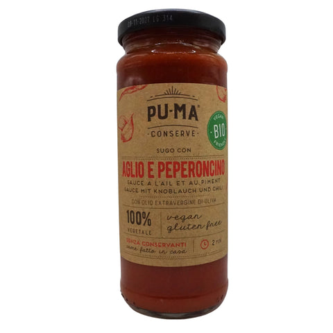 BIO Sugo con Aglio e Peperonc. 330g-Glas