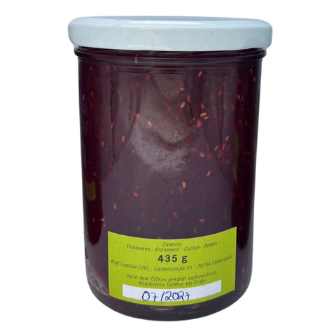 Himbeer-Erdbeermarmelade handgemacht 435g - Feinkost Stuttgart